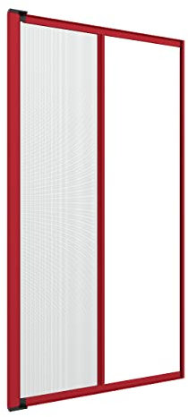 Zanzanet Zanzariera laterale orizzontale su misura porta finestra scorrevole avvolgibile rullo a molla frizione cassonetto 50mm antivento personalizzabile colori e reti Made in Italy Rosso
