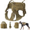 PJDDP Taktische Hundeweste Service Hundegeschirr MOLLE Hundeausbildung Geschirr, Militär Arbeits-Moll-Weste,Kein Ziehen, Mit Tragegriff Und Abnehmbaren Taschen Für Mittelgroße Und Große Hunde,Khaki,M