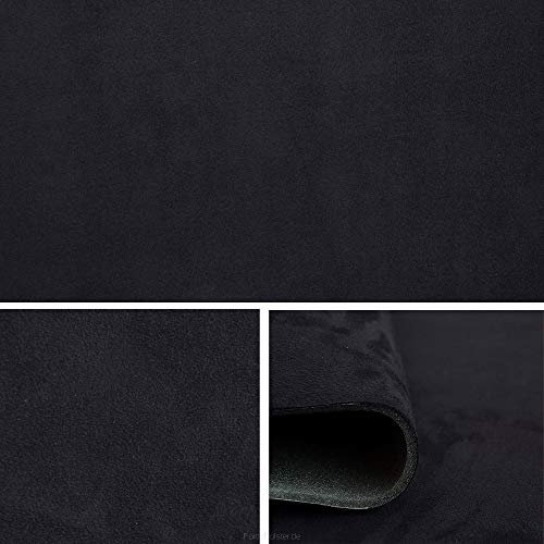 Microfaser Alicante Wildleder kaschiert Autostoff Bezugsstoff (Schwarz)