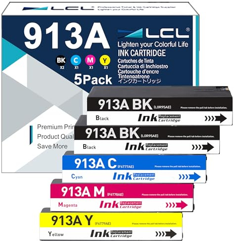 LCL 913A Tintenpatronen kompatibel für Hp 913A L05R95AE F6T77AE (2KCMY) | Ersatz für Hp PageWide 352dw MFP 377dw Pro 452dn 452dw 452dwt 477dn 477dw 477dwt 552dw 577dw 577z