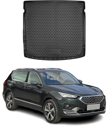 OMAC Kofferraumwanne für Seat Tarraco 2018-2024 Gummi TPE Schwarz | Kofferraummatte, Laderaumwanne, Allwetter, fahrzeugspezifisches Produkt, Antirutsch, 3D-Passform, wasserdicht