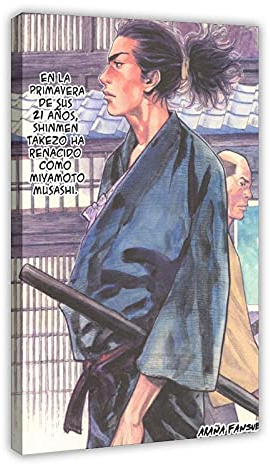 Anime-Poster Vagabond 23, Leinwand-Poster, Wandkunst, Dekordruck, Bild, Gemälde für Wohnzimmer, Schlafzimmer, Dekoration, 50 x 75 cm, Rahmen: