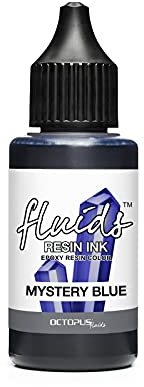 Octopus Fluids Resin Ink MYSTERY BLUE, Alcohol Ink für Epoxidharz und UV-Resin, Resin-Farbe, Harz-Farbe blau, 30 ml