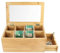 Schramm® Boîte à thé en bambou avec couvercle - environ 31 x 19 x 14 cm, avec fenêtre de visualisation, 8 compartiments et tiroir, boîte à sachets de thé.