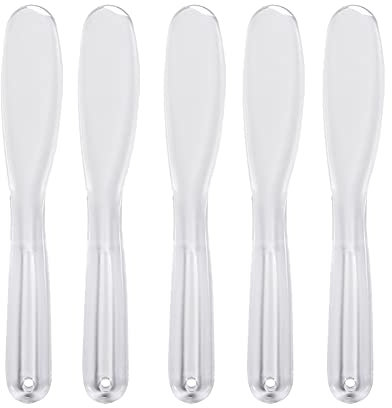 JIHUOO 5 Stück Kunststoff Kosmetische Make Up Spatel Applikator Gesichtscreme Masken Löffel Maske Mischen Spachtel Beauty Scoop