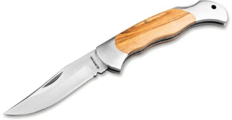 Böker Magnum Classic Hunter One Taschenmesser 440A/Olivenholz Braun, Klingenlänge: 9,00 cm, 01MB140