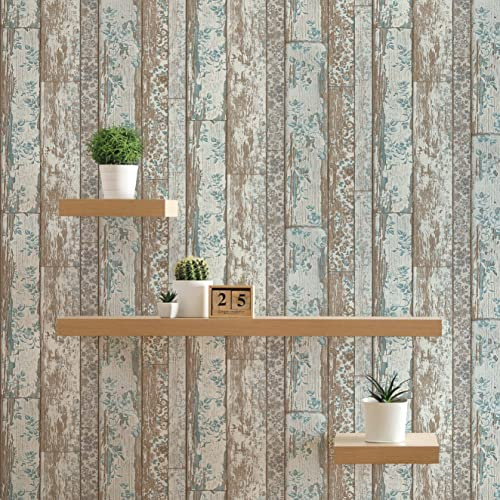 TADESSI Tapete Holz Mateo M1-No.155 Vliestapete Blau Braun Tapete in Holzoptik für Wohnzimmer Schlafzimmer Küche