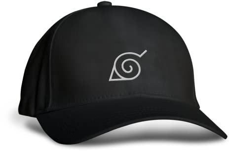 SMARTYPANTS Sportmütze mit verstecktem Blattdorf-Symbol, Anime, Manga, japanisch, Japan, Naruto, Ninja, Hokage, neunschwänzig, Fuchs, TV-Show, Cartoon, athletisch, Outdoor-Geschenk, Black Prime, One