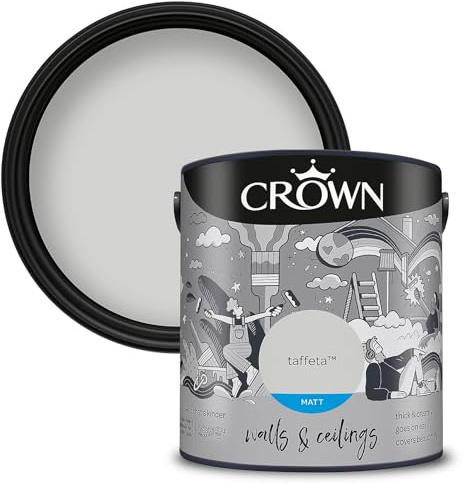 CROWN 2.5L Breatheasy MATT Emulsion Paint for Walls & Ceilings - TAFFETA
