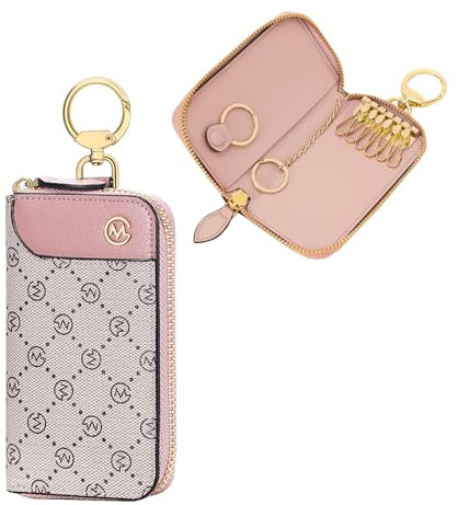 GOLF SUPAGS Damen Schlüsselanhänger aus PVC Leder, Kartenetui, Kartenetui, 6 Haken, 1 Fester Schlüsselring, 1 Abnehmbarer Schlüsselring