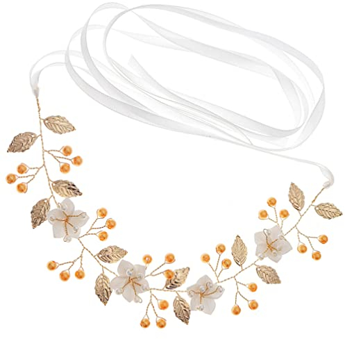 jojofuny Stirnbänder Für Damen Brautperle Stirnband Kristall Haarreben Braut Hochzeit Kopfschmuck Haarschmuck für Br?ute Brautjungfern Blumengirlanden Für Die Dekoration