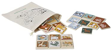 VERTBAUDET Loto der Tiere aus Holz, Beige, TU, beige