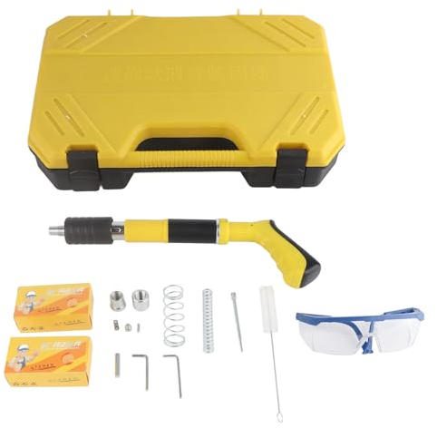 Mini Pistola Sparachiodi Manuale in Acciaio, Kit Chiodatrice per Fissaggio a Filo di Ancoraggio a Parete a Soffitto Giallo