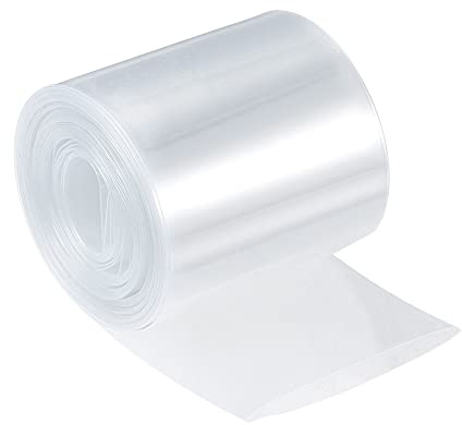 PATIKIL 60mm Larghezza 6m PVC Calore Restringente Tubo Tubazione, Isolamento per Batteria Pacco, Chiaro