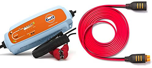 CTEK 40-350 Gulf Time To Go Battery Charger, Orange & 56-304 Connect 2.5M Extension extend the range of your charger