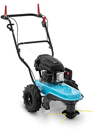 hillvert HT-GT-600SP Hochgrasmäher Benzin 3 kW 580 mm Schnittbreite selbstfahrend Kreiselmäher Wiesenmäher Gestrüppmäher Trommelmäher