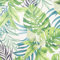 SOPHIE LAURENCE Tropical Green Leaves Wallpaper - Teal Jungle Forest Palm Leaf - Solid Thick Heavy Duty Designer Textured Wallpaper