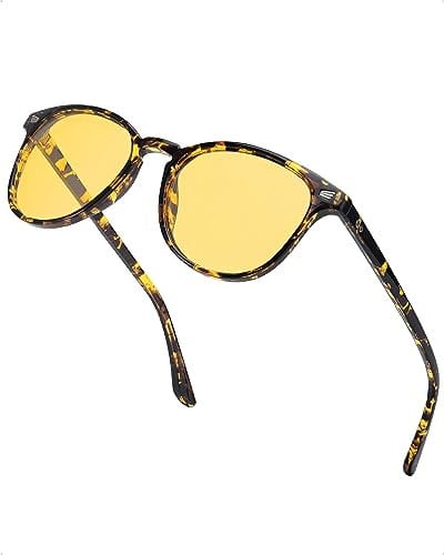 Myiaur Night Vision Goggles Men's and Women's Polarized Driving Glasses Anti-Glare Glasses, Yellow Lenses