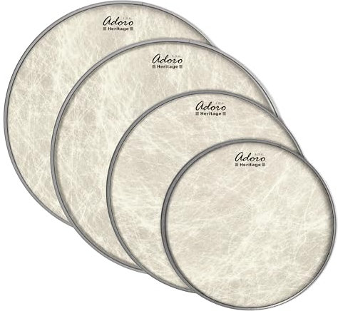 Fusion Drum Head Set Adoro Heritage Naturfell Imitat Schlagzeugfell in 10-12-14-14SD