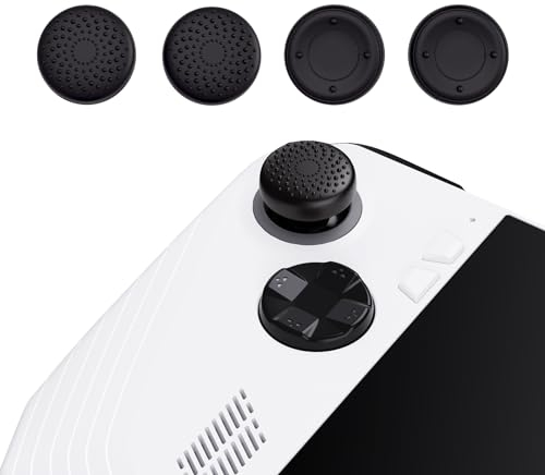 PlayVital Black Thumbsticks Grips Caps for ROG Ally, Silicone Thumb Grips Joystick Caps for ROG Ally - Raised Dots & Studded Design