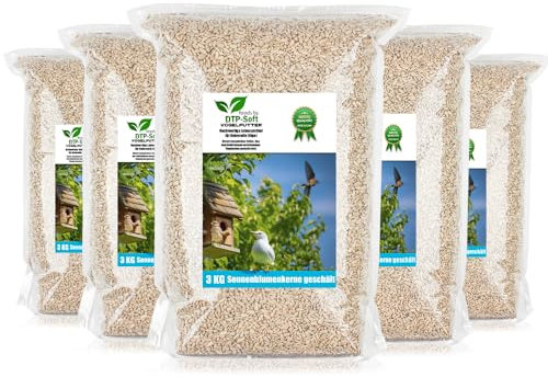 5X 3kg Sonnenblumenkerne geschält Streufutter Vogelfutter Vögel Wildvögel Sonnenblumen im Doypack (15 kg)