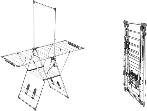ANIIC Wäscheständer Boden-Wäscheständer, Zusammenklappbar, Edelstahl, Für Den Innen- Und Außenbereich, Für Den Innen- Und Außenbereich, Für Den Balkon, Wäscheständer Wäscheständer Platzsparend