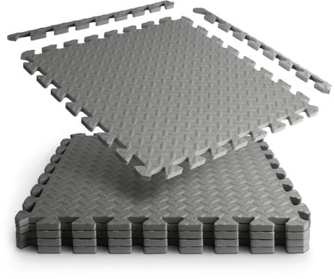 Schutzmatten 52 cm x 52 cm - Extradick 1,2 cm - Set - Gymnastikmatte Bodenschutzmatte Puzzlematte - Modular und Flexibel erweiterbare Unterlegmatte (4 Matten (1,08m²))