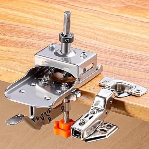 Plantilla de bisagra de 35 mm para puerta, guía de taladro, bisagra oculta, con juegos de brocas, posicionador para puerta de muebles de madera (plantilla de perforación)