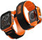 Nereides Rugged Case with Band for Apple Watch Straps 45mm, Nylon Sport Replacement Band with Cover for iWatch Strap Series 9/8/7 Men (Orange-2)