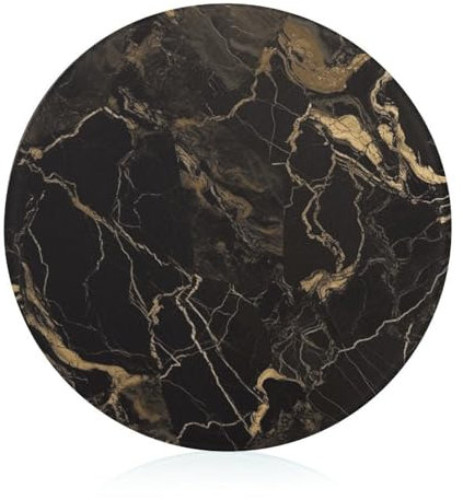 Chopping Block Gold Black Marble Glass Cutting Boards Round Cutting Mat Portable Cut Mats for Kitchen Supplies Easy to Clean