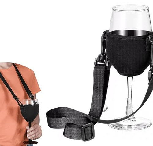 Weinglas Halterung Umhängen, Verstellbarer Weinglashalter um Den Hals Hängend, Tragbare Weinglashalter für den Hals Wein, Weinglashalter für Hals für Weihnachten, Geburtstag, Hochzeit, Party