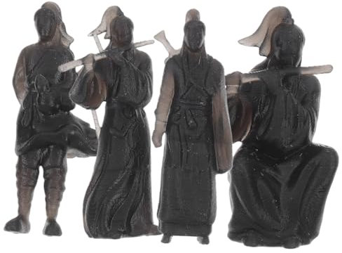 Mipcase 4pièces Figurines Chinoises Anciennes Lot de Miniatures Décoratives De Bureau Micro-paysages Statues Ornements De Table