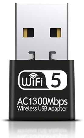 ZHITING Clé USB Wi-Fi 1300 Mbps Dual Band 2,4 GHz/5,8 GHz Adaptateur Wi-Fi pour ordinateur de bureau/ordinateur portable Windows 11/10/8.1/7/Vista Mac OS 10.9-10.15