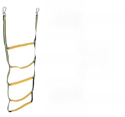 Nutriess Portable 5 Step Folding Marine Rope Ladder for Inflatable Boat Home Beauty Salon and Swimming Pool Use