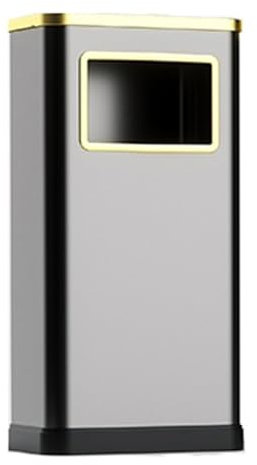 Spacieux et fuite Poubelle en acier inoxydable avec couvercle, poubelle commerciale en métal avec seau intérieur amovible et dessus cendrier, for bureau, hôtel, intérieur et extérieur Propre et bien r