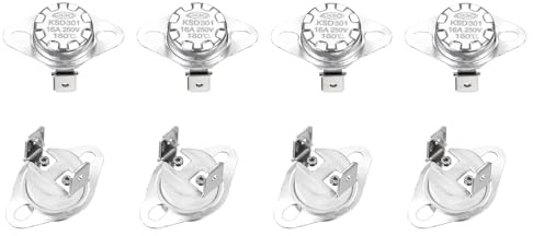 QUARKZMAN 8 Stück Thermoschalter 180°C Geschlossen 250V 16A Temperaturschalter Thermostat KSD301 Bimetall Thermoschutz für Mikrowellen, Backöfen, Kaffeemaschinen