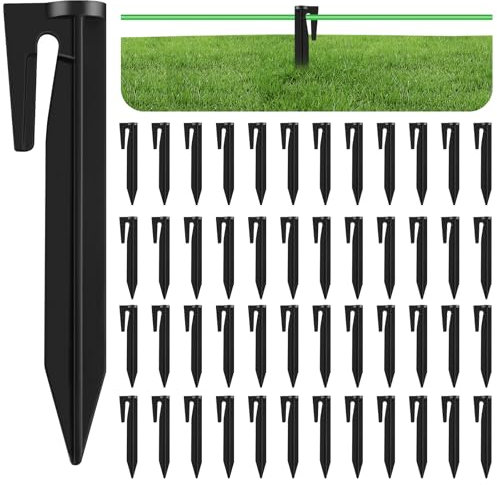 Gucass 200 Stück Erdnägel für Mähroboter Begrenzungskabel, Erdanker Kabel Heringe Mähroboter aus Stabile PP, Erdnägel Erdhaken Erdspieße Nägel für Rasenroboter Begrenzungsdraht Zelt Camping