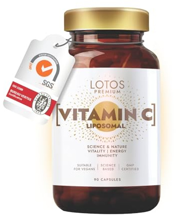 Liposomales Vitamin C - 900mg pro Tagesdosis - 90 Vegane Kapseln - Hohe Bioverfügbarkeit Durch Liposomale Technologie - Vit C für Immunsystem & Energie - GMP Qualität
