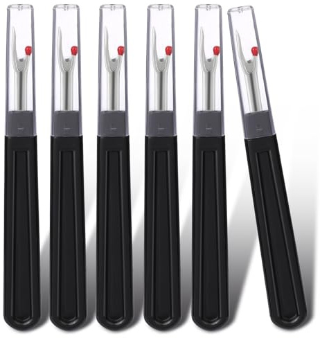 6 Pcs Seam Ripper, Black Large Stitch Unpicker Tool for Quick Unpick Sewing | Stitch Unpicker Tool Seam Rippers for Unpick Sewing Quilting Crafting Removing Threads, DIY Sewing Accessories