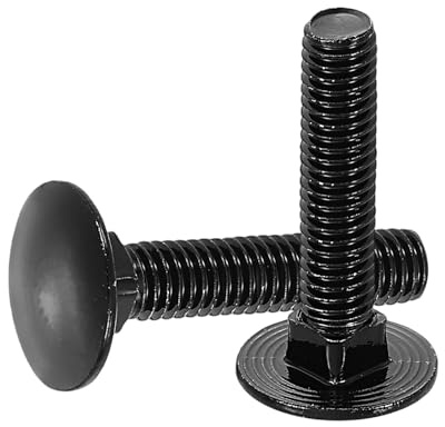sourcing map Lot de 30 boulons de carrosserie M6 x 30 mm en acier inoxydable 18-8 (304) à tête ronde et à col carré - Vis en oxyde noir pour accessoires de fixation - Noir
