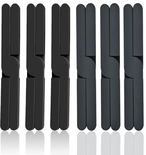 6 Stücke Topfuntersetzer Hitzebeständig, Faltbar Silikon Topfuntersetzer Topf Untersetzer-Set Untersetzer Topf Heißer Topf Halter für Töpfe Heiße Pfannen Schalen (Schwarz, Grau)