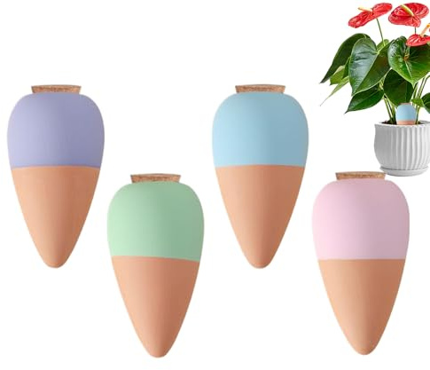 Bewässerungsspieße für – verstellbare Bewässerungspfähle, 4 automatische Bewässerungspfähle für Kakteen, Beet, Gewächshaus und