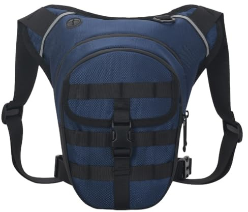 Motorcycle Waist Leg Bag Motorcycle Leg Bag Hip Bum Thigh Large Capacity for Cycling Riding(Dark Blue)