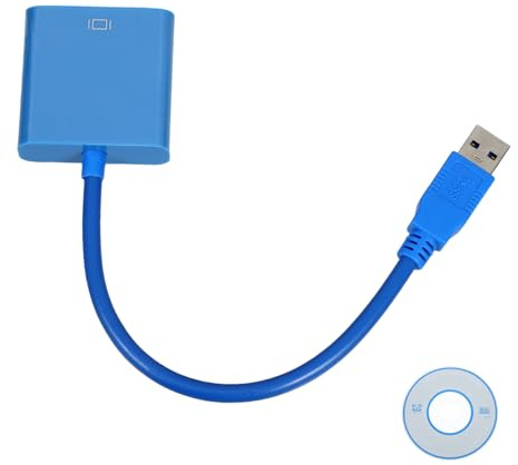 Toddmomy USB 3.0 zu Vga Adapterkabel Blau mit 5,0 Gbit/s für Monitor