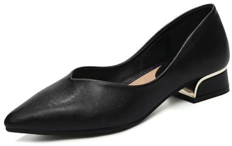 HIPPOSEUS Escarpins Femme Élégantes Chaussures de Bureau Confortables Classique Chaussures Habillées avec Talon Bloc,Modèle 320