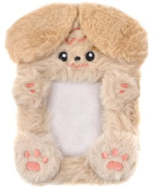 TEOZBLU Photocard Holder, Porte Carte Kawaii, Porte Photocard Kpop, Pochette Photo d'Animal De Dessin Animé,Porte-Cartes Photo Mignon En Peluche Mignon, Range-Photos En Peluche Pour Cartes(Chiot brun)