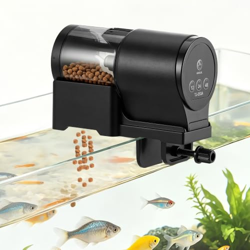 Foderautomat akvarium med bas, 100 ml fiskfoder automat | Fiskfoder matare, automatisk fisk, fiskmatare automatisk för weekend semester