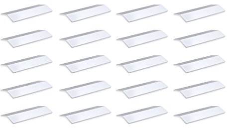 Emuca - Tirador para muebles, Tirador adhesivo para cajón, armario, mueble de cocina, baño, dormitorio y oficina, largo 126mm, Aluminio, Anodizado mate, Lote de 20
