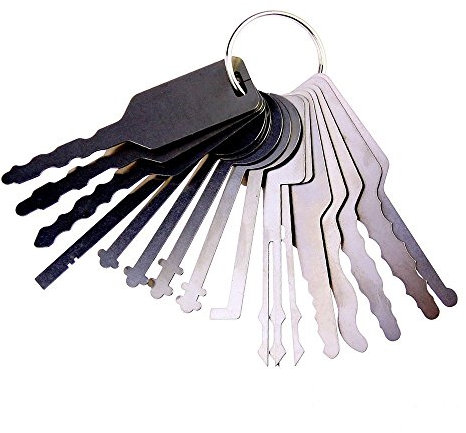 loboo 16-teiliges Vollmeisterschlüssel für Auto, Auto-Jiggler, Dietrich-Set und Reparaturwerkzeuge