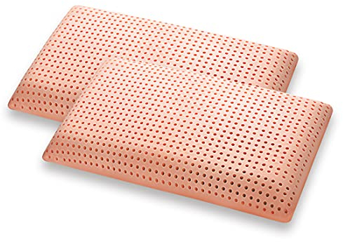 Marcapiuma - Paar Memory Nackenstützkissen Bio CLEAN waschbar SUPER HYGIENISCH kühl - Bio Memory Soja Orthopädische Kissen 100% Baumwolle Bezug - Kopfkissen gegen Milbe Made in Italy